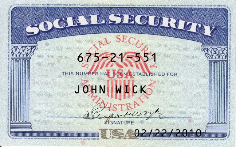 Exemple d'une carte de sécurité sociale