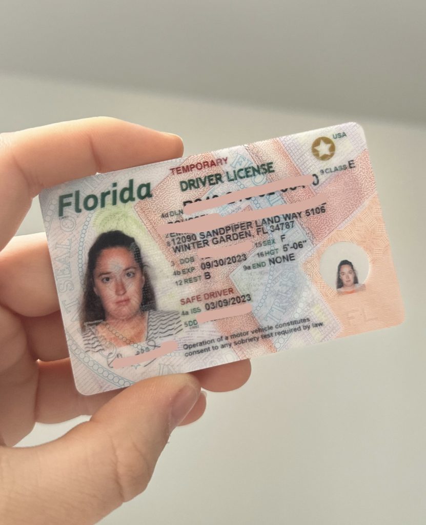 Exemple d'un permis américain